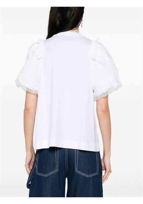 White flower-embellished T-shirt Simone Rocha - women SIMONE ROCHA | 5179TB0553WHT